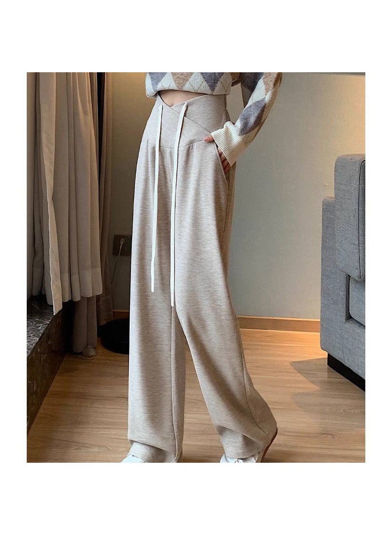 Generic Maternity Chic Drawstring Pants for Petite 254#milky apricot thin style (with pockets) 