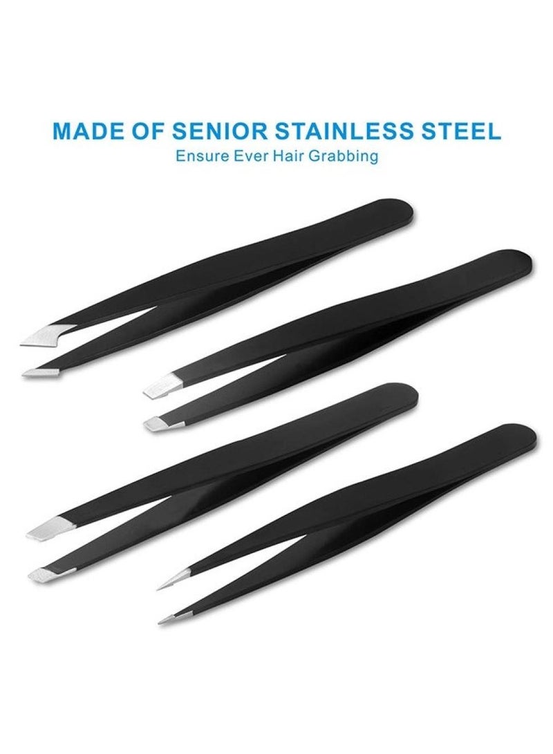 Generic Tweezers Set - Professional Stainless Steel Tweezers For Eyebrows - Great Precision For Facial Hair,Ingrown Hair Removal - Image 4
