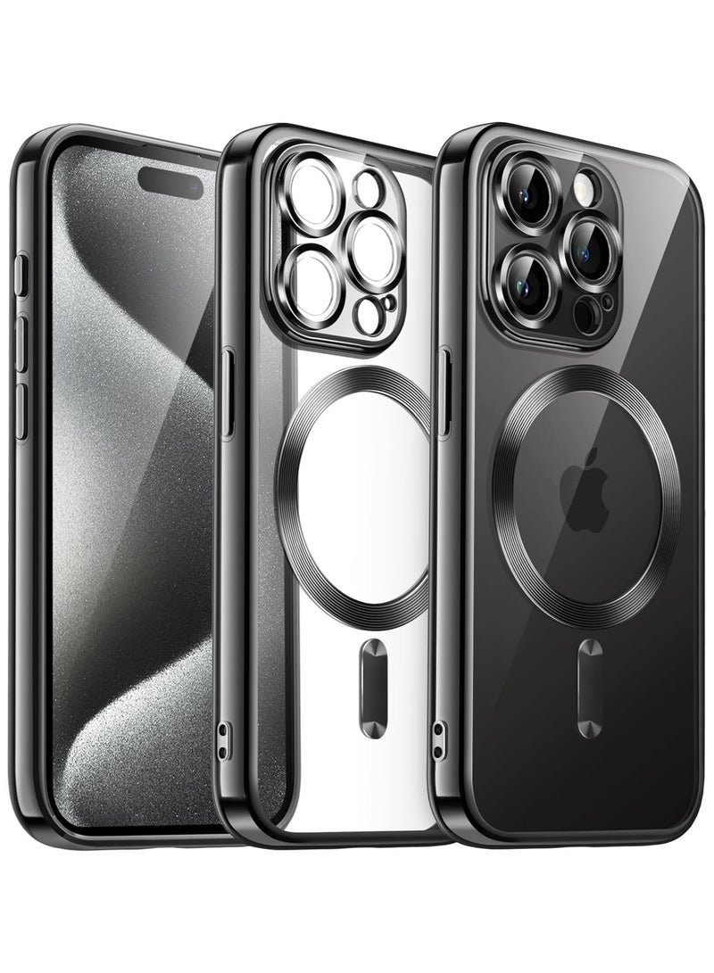 Jetech Soft Clear Case for iPhone 15 Pro Max 6.7 Inches, Camera Protection Full, Compatible with MagSafe Wireless Charging, Shockproof Electroplated TPU Mobile Phone Case - Image 1