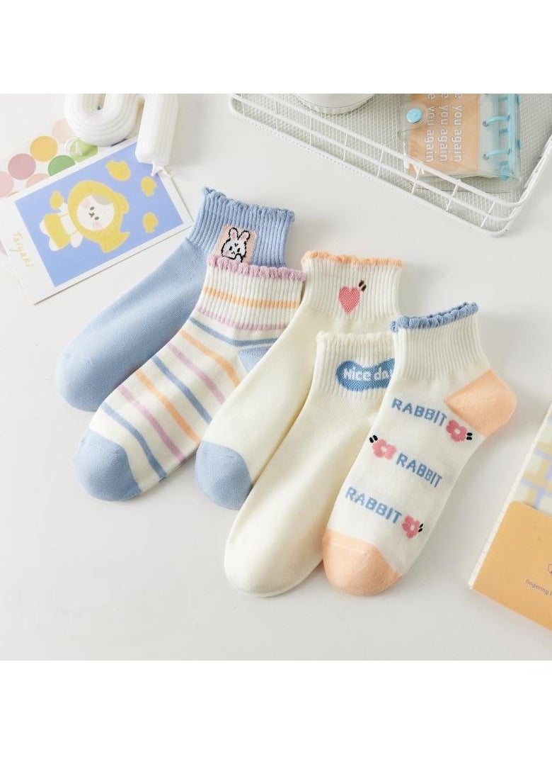 Generic - Women Absorb Sweat and Deodorize Socks 5 Pairs High Quality Socks One Size Fits All - Image 1