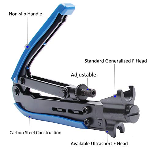 Yangoutool Coax Cable Crimper Kit, Yangoutool Coaxial Compression Tool, Adjustable RG6 RG11 RG59 75-5 75-7 Coaxial Cable Stripper - Image 4