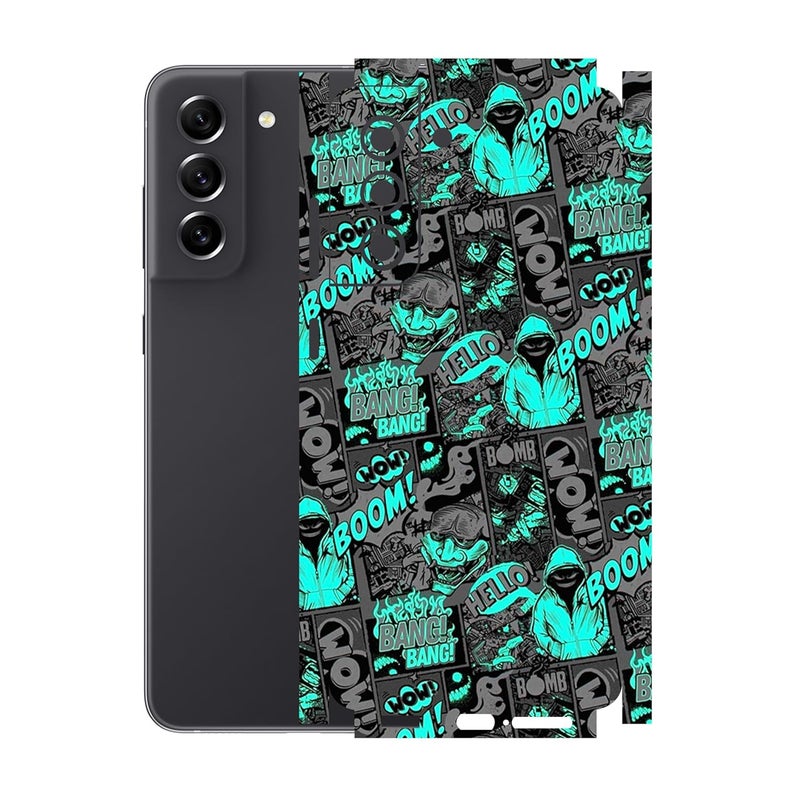 90STETHIX Compatible for Samsung Galaxy S21 FE (5G) Mobile Back Skin Screen Guard Protector (Coverage - Back+Camera+Sides) (Design-6) (150) - Image 1