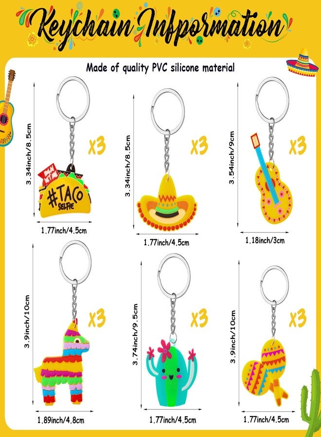 سوريو مجموعة سوريو من 54 قطعة من سلاسل المفاتيح المكسيكية، هدايا حفلات الفييستا، هدايا تذكارية لحفلات استقبال المولود، بطاقات شكر مكتوبة بخط اليد، هدايا حفلات سينكو دي مايو، سلسلة مفاتيح على شكل صبار، حقيبة أورجانزا لحفلات أعياد الميلاد وحفلات استقبال المولود - Image 2