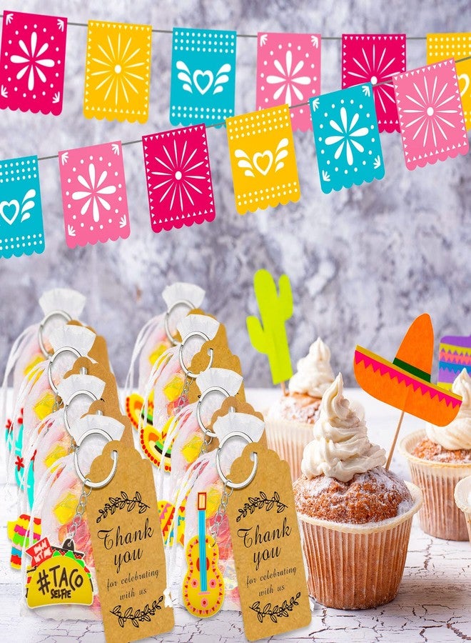 سوريو مجموعة سوريو من 54 قطعة من سلاسل المفاتيح المكسيكية، هدايا حفلات الفييستا، هدايا تذكارية لحفلات استقبال المولود، بطاقات شكر مكتوبة بخط اليد، هدايا حفلات سينكو دي مايو، سلسلة مفاتيح على شكل صبار، حقيبة أورجانزا لحفلات أعياد الميلاد وحفلات استقبال المولود - Image 5