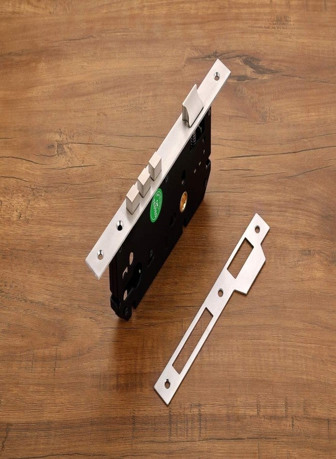 HARMONUS Zinc Alloy Mortise Door Lock Handle/Rose Mortice Handle with Lock Body and 70mm Cylinder Computeries- 3 Keys (Black Satin - Satin/HI-5152) - Image 4