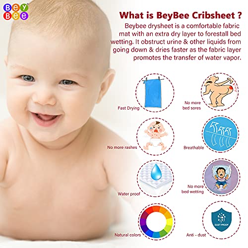 Bey Bee BeyBee Waterproof Quick Dry Sheet for Baby| Bed Pad Anti-Piling Fleece Extra Absorbent Washable Matress Protector| Baby Bed Protector Sheet for Toddler Children, Medium Size, 100x70cm, Red - Image 4