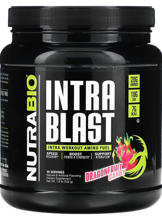 NutraBio Intra Blast Intra Workout Amino Fuel Dragonfruit Candy 1.6 lb (722 g)