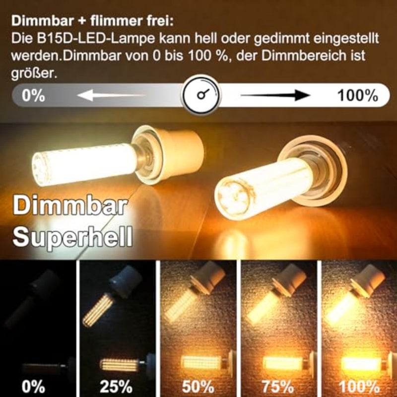 B15D LED Dimmable 10W Replacement for Osram Halolux Ceram 100W 75W B15D Halogen Bulb, No Flickering, 230V, 900 Lumens, Warm White 3000K, 360° Beam Angle, Pack of 4 - Image 4