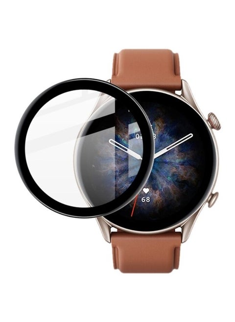 Screen Protector for Amazfit gtr 3 Pro Scratch Resistant 3D Total Coverage Bubble Free Pet HD Flexible Transparent Screen Protector Film