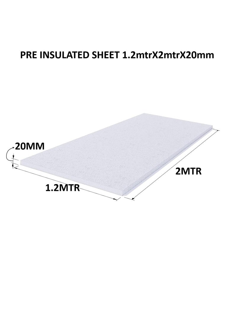 Biella لوح العزل المسبق بييلا - لوح بولي يوريثان فوم متميز مع رقائق الألمنيوم لتكسية الجدران الخارجية والقنوات (لون فضي، 2 متر) - Image 2