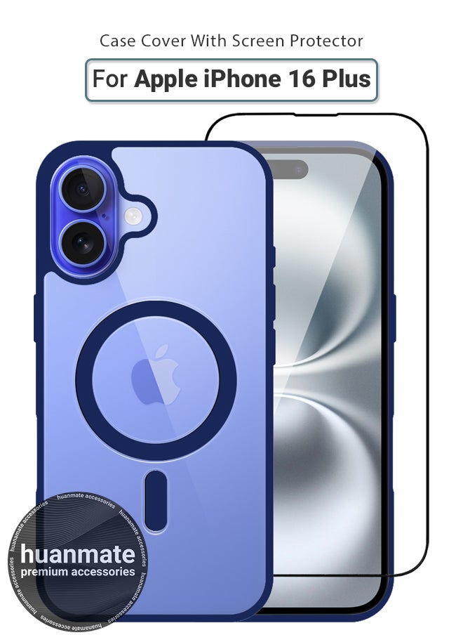 huanmate - 2 in 1 Apple iPhone 16 Plus Magsafe Protection Pack - Ultra Clear Shockproof Case & Edge-to-Edge Screen Protector, 360 Degree Protection, Back Cover & Screen Protector for Apple iPhone 16 Plus - Image 1