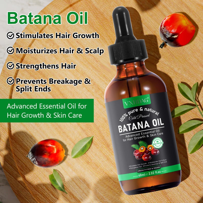VXHDAG Batana Oil - Pure & Natural Hair Growth Oil from Honduras, Eliminates Split Ends, Enhances Radiance for All Hair & Skin Types, 4.04 fl oz (pack of 2) - Image 3