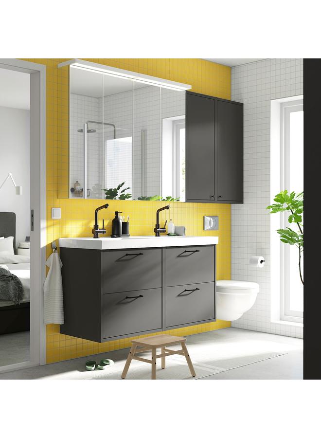 إيروريكس خزانة حائط مع باب، رمادي غامق، 40x15x95 سم - Image 3