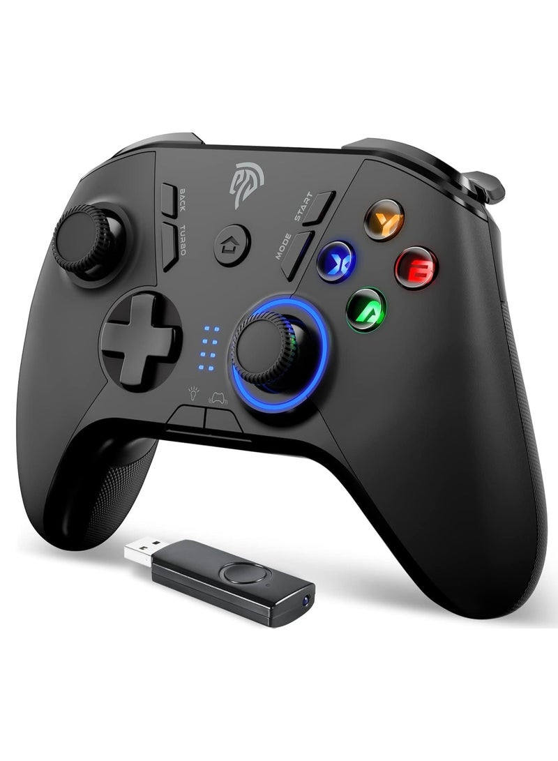 general Classic Gamepad EasySMX 9110 Wireless Gaming Controller for PC/Switch/Steam Deck/Android/Laptop/PS3/Android TV BOX with Turbo Function Dual Vibration 2.4GHz Wireless Key Combinations Battery 600mAh Up to 14 Hours Plug and Play Gamepad Joystick with 4 Customized Keys Asymmetric Button Layout Light Weight Ergonomics and Anti-Slip Design - Image 2