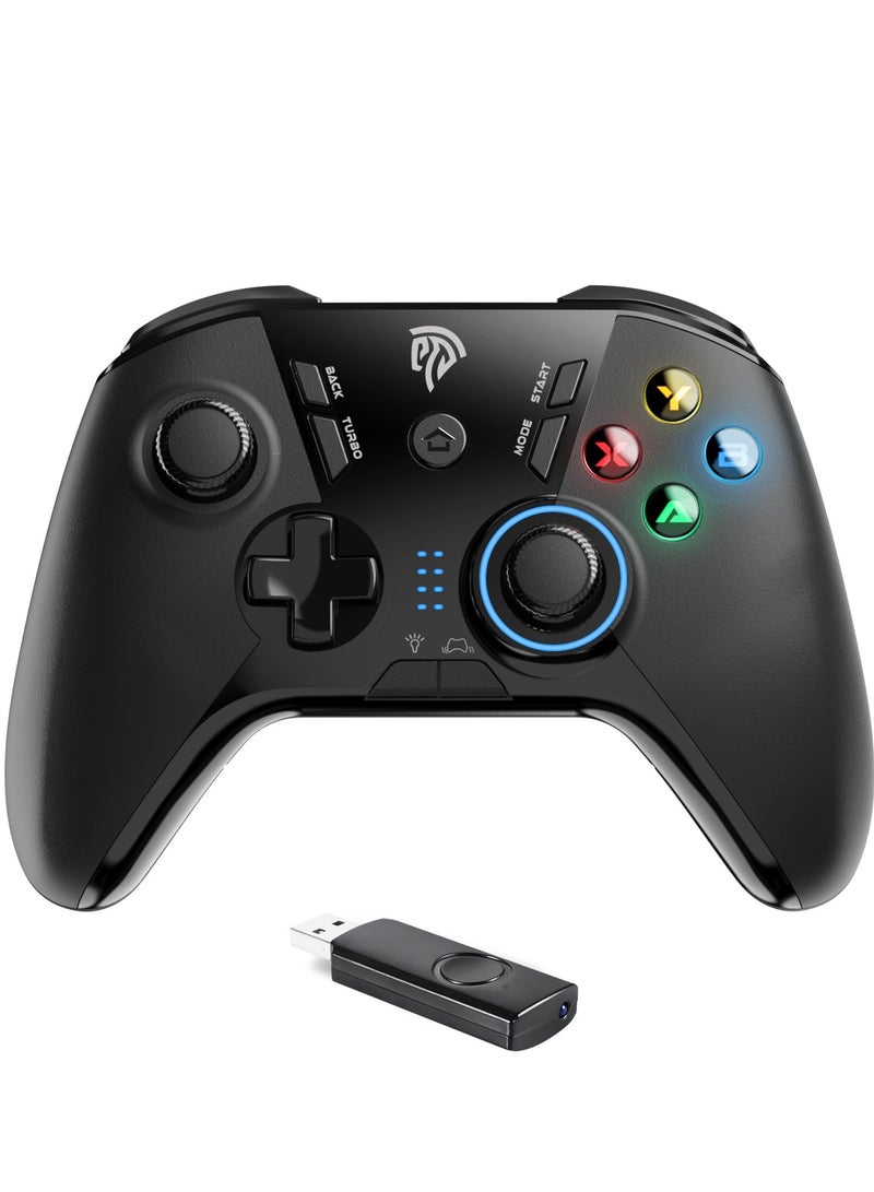 general Classic Gamepad EasySMX 9110 Wireless Gaming Controller for PC/Switch/Steam Deck/Android/Laptop/PS3/Android TV BOX with Turbo Function Dual Vibration 2.4GHz Wireless Key Combinations Battery 600mAh Up to 14 Hours Plug and Play Gamepad Joystick with 4 Customized Keys Asymmetric Button Layout Light Weight Ergonomics and Anti-Slip Design - Image 1