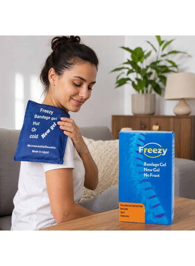 Freezy Reusable Hot and Cold Gel Pack - Microwaveable & Freezable Bandage Gel Compress for Muscle Pain Relief, Sports Injuries, and Swelling - Made in Egypt - Image 3