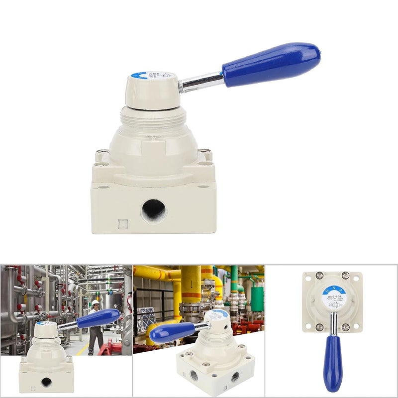 4HV210-08 Air Valve, 4 Way 2 Positions Hand Lever Pneumatic Valve, Aluminum Alloy Manual Direct Action Valve with PT 1/4in Port for Industrial Air Systems - Image 3