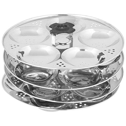 Luxor Stainless Steel Idli Stand 3 Plates Cookware Suitable for Inner Lid Pressure Cooker, Silver - Image 3
