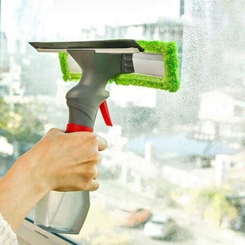KPS 3 in 1 Plastic Easy Glass Spray Type Cleaning Brush Wiper Clean Shave Car Window Cleaner for Car Window Mirror Glass Floor Stove with Spray Cleaning Cloth - Image 2
