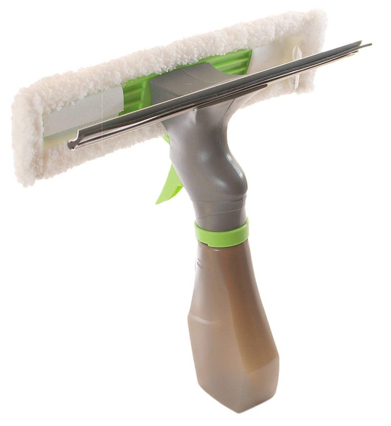 KPS 3 in 1 Plastic Easy Glass Spray Type Cleaning Brush Wiper Clean Shave Car Window Cleaner for Car Window Mirror Glass Floor Stove with Spray Cleaning Cloth - Image 1