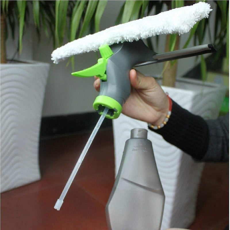 KPS 3 in 1 Plastic Easy Glass Spray Type Cleaning Brush Wiper Clean Shave Car Window Cleaner for Car Window Mirror Glass Floor Stove with Spray Cleaning Cloth - Image 5