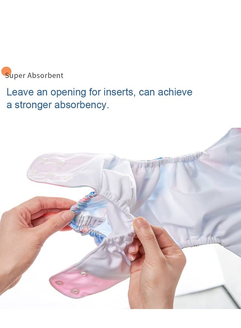 Cloth Diaper, 4PCS Baby Cloth Diaper Washable Reusable Stretchable Cloth Pocket Diapers with Strong Absorption for Baby Toddler Girls Boys - Image 3