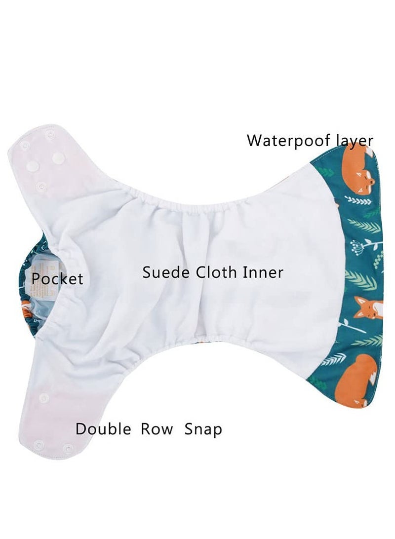 Cloth Diaper, 4PCS Baby Cloth Diaper Washable Reusable Stretchable Cloth Pocket Diapers with Strong Absorption for Baby Toddler Girls Boys - Image 2