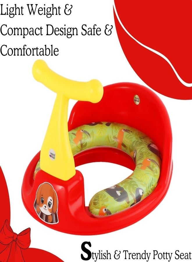 Zerya 1234 Soft Kids Toilet Trainer Baby Potty Seat With Handle And Back Support Toilet Seat For Girls & Boys (Red) - Image 3
