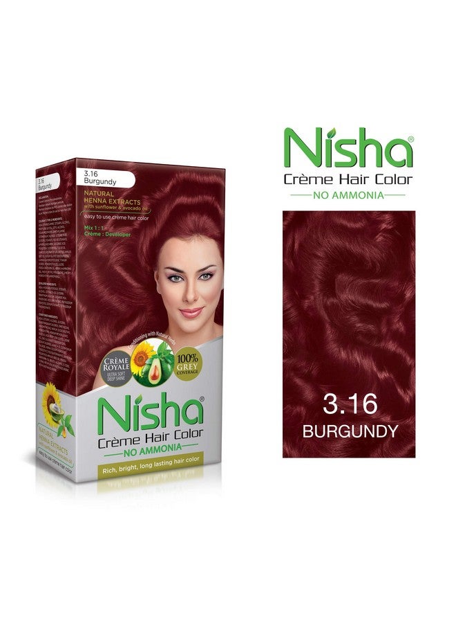 Nisha Creme Hair Color Combo Pack, Burgundy And Flame Red, Permanent Hair Colour For Women And Men - Image 2