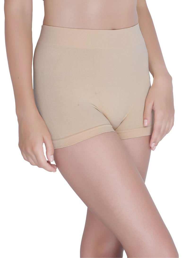 جلامروت سروال نسائي قصير بدون خياطة بدون خياطة لون بيج - Image 4