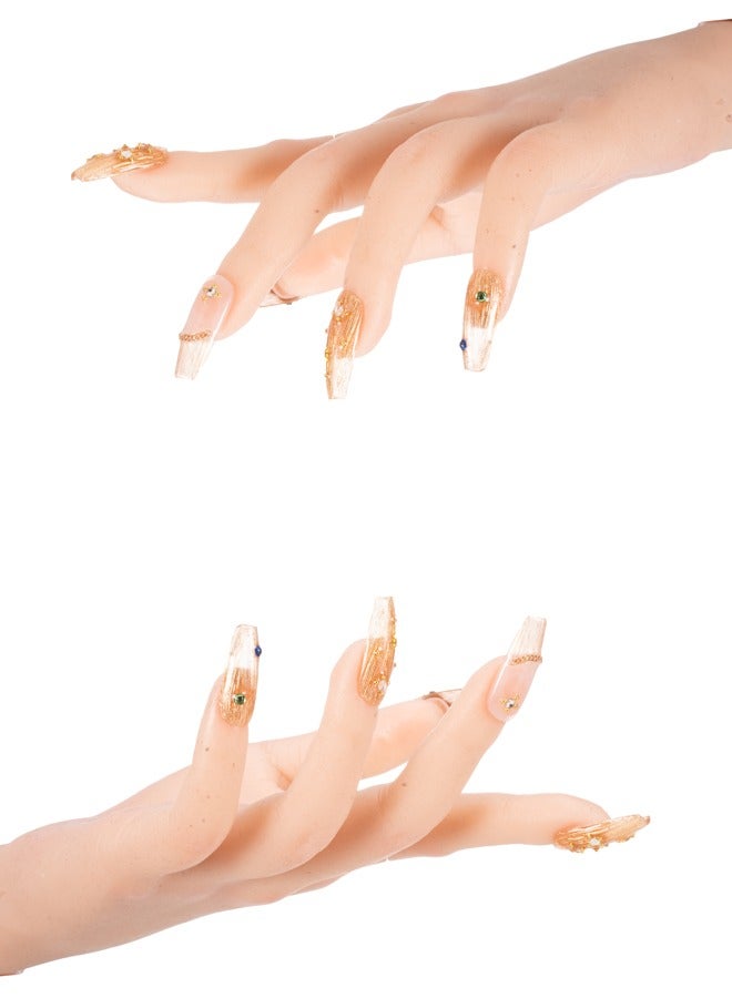 Press on Nails for Make up Gifts,Fake Nails for Women,UV/LED Nail Lamp,Nails Cosmetic Bag Kits,Nails Luggage set ,Press on Nails Cosmetic Bag,Press on Nails for Gifts (Queen's Crown） - Image 3