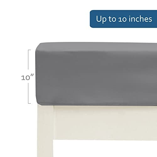 Moonsea Cot Sheets 31" x 75"(Sheet Only), Cot Fitted Sheet Ultra Soft and Breathable Snug Fit for Narrow Twin Mattress/RVs Bunk/Guest Beds/Army Cots/Trifold Mattress/Travel Size Mattress Grey - Image 5