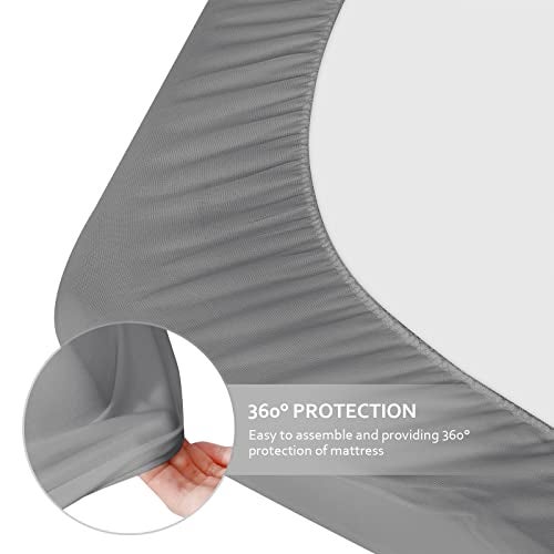 Moonsea Cot Sheets 31" x 75"(Sheet Only), Cot Fitted Sheet Ultra Soft and Breathable Snug Fit for Narrow Twin Mattress/RVs Bunk/Guest Beds/Army Cots/Trifold Mattress/Travel Size Mattress Grey - Image 4
