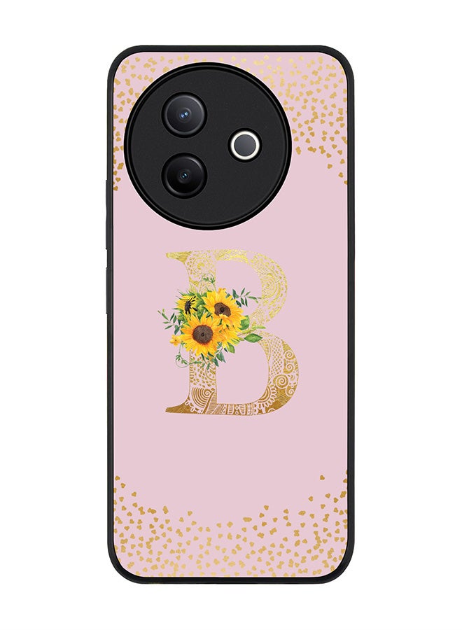 Stylizedd For Vivo Y39 5G / vivo Y300i 5G Case,Slim fit Camera Protection, Shockproof Thin Phone cover  - Custom Floral Monogram - B  (Pink ) - Image 1