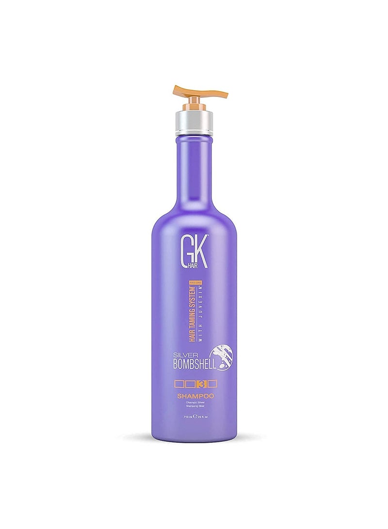 Silver Bombshell Purple Shampoo 710ml For Blonde Platinum Ash Silver & Gray Hair Moisturizes Dry & Damaged Removes Yellow Brassy Tones