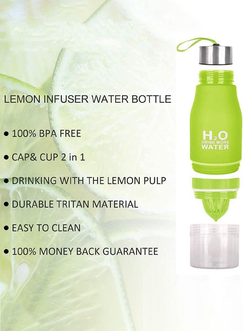 Generic Water Bottle For Healthy and Stylish Lifestyle, Gym Water Bottle, Yoga Workout Water Bottle, Perfect For Detox Water, Healthy Drinks, Fitness, Travel, 650 ml Fruit Infuser Bottle With Carrying Strap  - Image 5