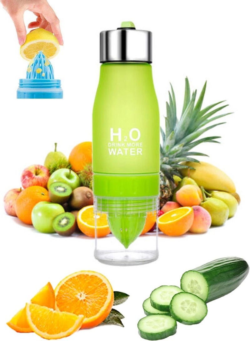 Generic Water Bottle For Healthy and Stylish Lifestyle, Gym Water Bottle, Yoga Workout Water Bottle, Perfect For Detox Water, Healthy Drinks, Fitness, Travel, 650 ml Fruit Infuser Bottle With Carrying Strap  - Image 1