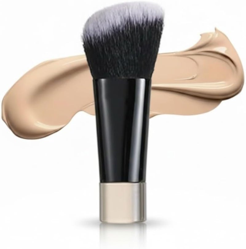 فرشاة مكياج صغيرة - فرشاة سفر سهلة الحمل، فرشاة تجميل كاملة الوظائف لإطلالة مكياج مثالية - لون أسود - قطعة واحدة