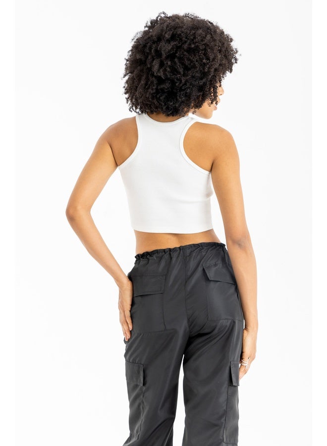 Dresscode Basic Cropped White Top - Image 2