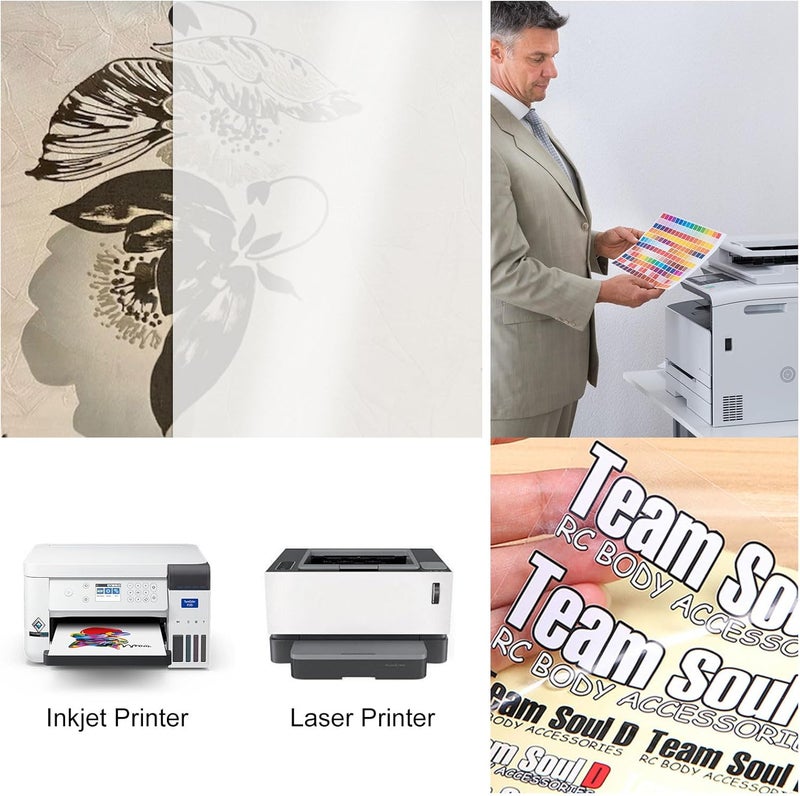LOLYSIC 150 Sheets Acetate Sheets A4 Inkjet Printer Film Transparency Laser Printed Film Overhead Projector OHP Film - Image 4