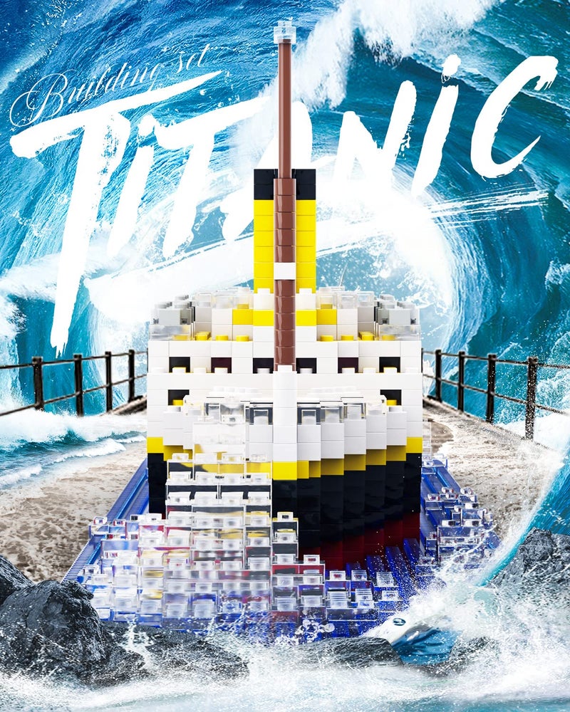 dOvOb Micro Mini Blocks Titanic Model Building Set with 2 Figure, 1872 Piece Mini Bricks Toy, Gift for Adults and Kids - Image 2