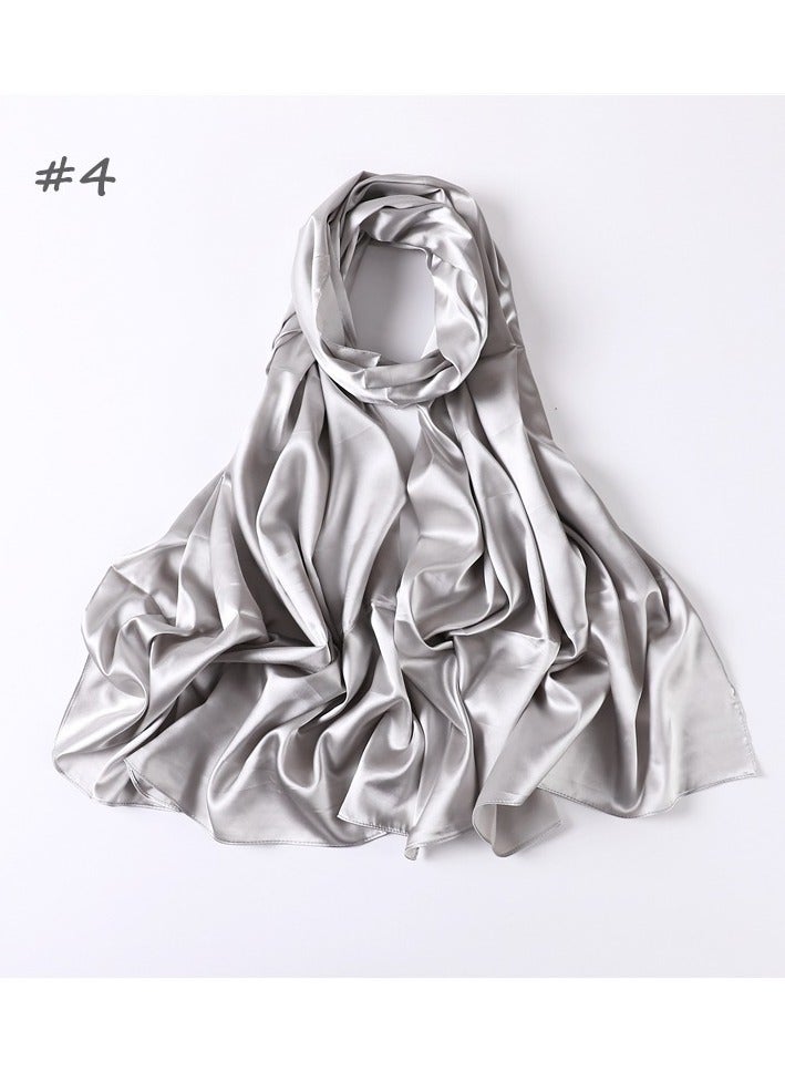 New Simulation Silk Slippery Long Scarf for Muslim Women's Shawl, Headband Cover, Headscarf - Image 1