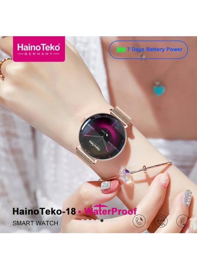 هينو تيكو ساعة هاينو تيكو 18 الذكية (أسود) | مكالمات بلوتوث، تتبع اللياقة البدنية، معدل ضربات القلب، مقاومة للماء، ساعة رياضية ذكية للرجال والنساء - Image 2