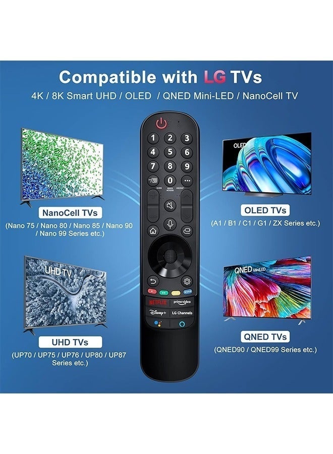 كيلا جهاز تحكم عن بعد سحري لتلفزيون LG الذكي مع مؤشر ووظيفة صوتية متوافق مع تلفزيون LG UHD OLED QNED NanoCell 4K 8K الذكي 2021/2022/2023 - Image 5