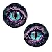MOXRUQ 2 PCS Car Beast Eyes Decals 3D Stereo Beast Eyes Stickers Waterproof Jeep Round Light Decal Cool Beast Eyes Light Decoration Stickers Suitable for Wrangler and Most Cars Perple Eyes - Image 2