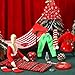 UPINS 14 Pcs Christmas Elf Doll Accessories Set with Sleeping Bag Bathrobe Top Pants Apron Chef Hat Scarf Swimming Circle Hammock Xmas Accessory for Doll Decorations - Image 3