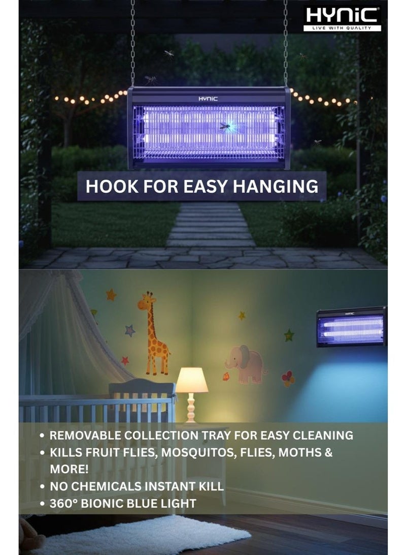 Hynic 30W Electric Bug Zapper - Indoor & Outdoor Waterproof Fly Killer - 360° UV Light Mosquito Gnat Trap - Chemical-Free Pest Control for Home, Patio, and Garden - Image 5