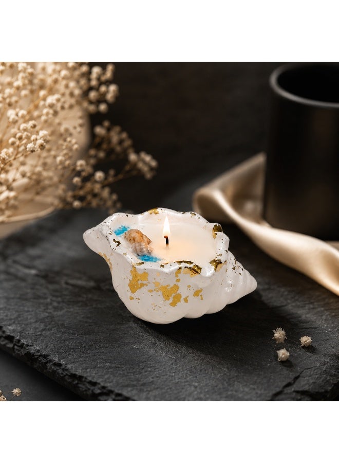 شمعة معطرة بعطر التوليب 40 جم - صدفة هاند ميد من الكونكريت - شمع عالي الجودة - شمعة ديكور فاخرة - هدية أنيقة - Image 2