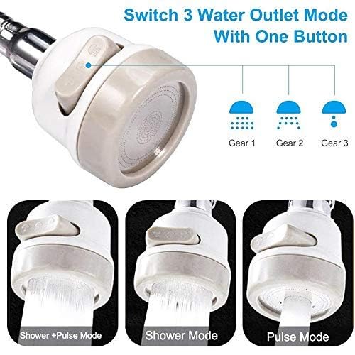DASHAMAA TRADING 360 Degree Rotating WaterSaving Sprinkler Faucet Aerator 3Gear Adjustable Head Nozzle SplashProof Filter Extender Sprayer for Kitchen Bathroom  - Image 5