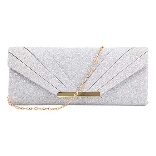 Naimo Womens Sparkle Paillette Clutch Evening Bag Elegant Pleated Envelope Handbag Party Cocktail Wedding Purse - Image 1